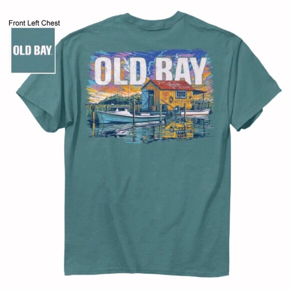 Old Bay Boats and Crab Shack Short Sleeve T-Shirt NEW Fast Ship - Picture 1 of 7